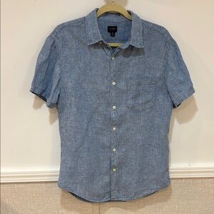 J. Crew Linen Button Down Shirt Short Sleeve